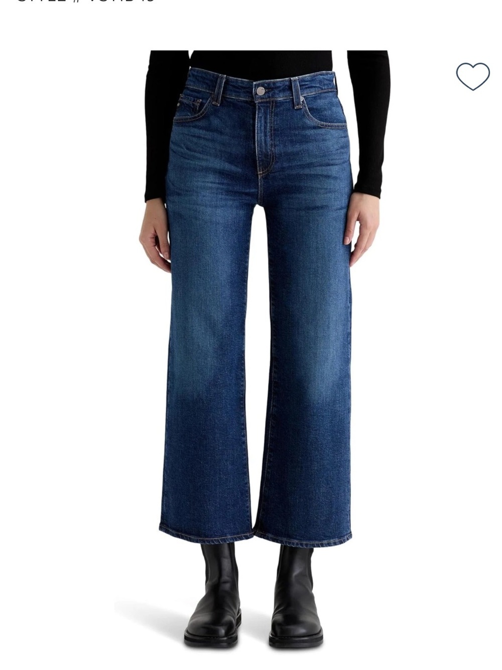 AG Saige Wide Leg Crop Jeans Mid Rise Size 30 Minimalist
